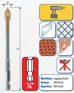 Hartmetall-Glasbohrer